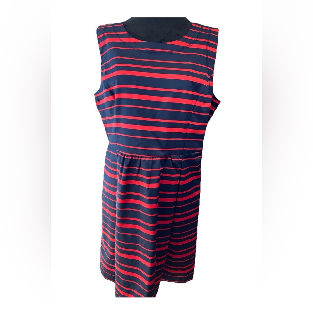 Cynthia Rowley Ladies size 16 NWOT blue and red striped dress-sleeveless-perfect